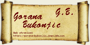 Gorana Bukonjić vizit kartica